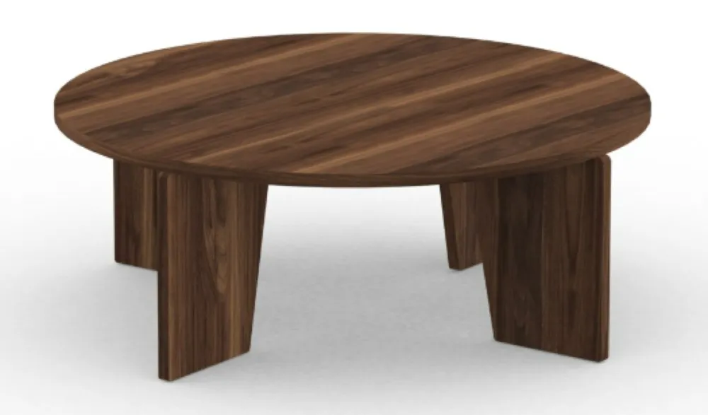 Studio Henk Taper salontafel-Walnoot naturel lak-Ø90 Nieuw