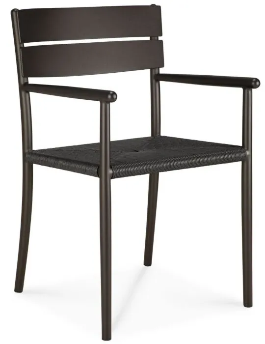 Laatste Versie Ethnicraft Elin outdoor stoel-Met armleuning-Dark Bronze