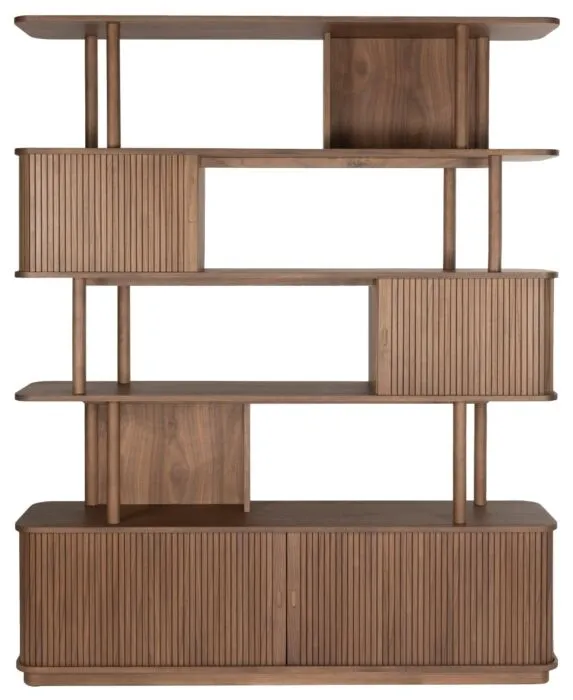 Zuiver Barbier boekenkast-Walnut Rechtstreeks Van De Fabrikant