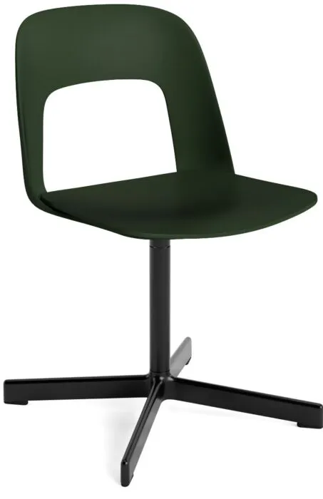 Beperkt Aanbod HAY Layout 131 stoel - zwart onderstel-Bottle Green - Mode 072
