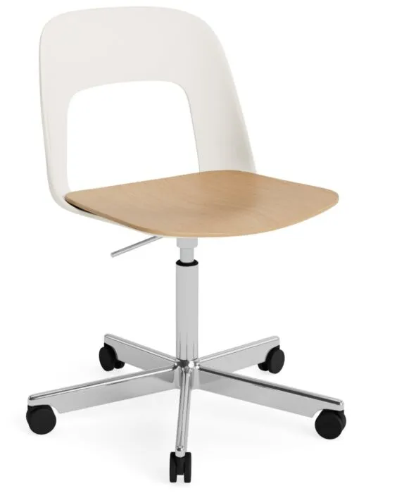 Premium HAY Layout stoel 142 - aluminium onderstel-Cream White - Oak