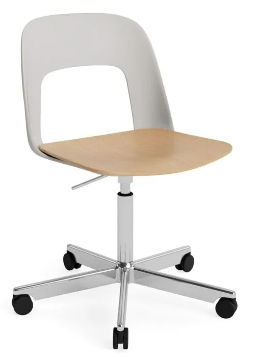 Dagaanbieding HAY Layout stoel 142 - aluminium onderstel-Sky Grey - Oak