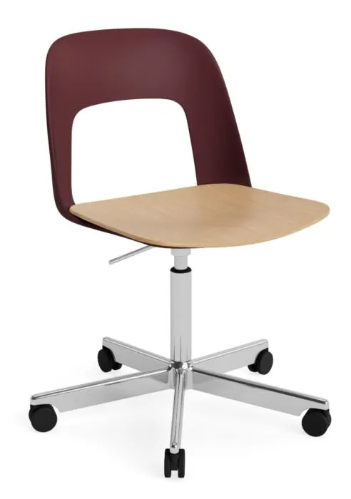 Flitsaanbieding HAY Layout stoel 142 - aluminium onderstel-Bordeaux - Oak