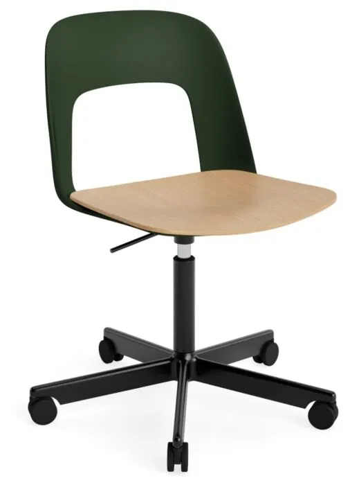 Hoge Kwaliteit HAY Layout stoel 142 - aluminium onderstel-Bottle Green - Oak