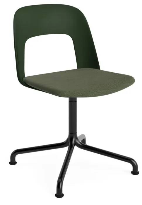 Goedkoop HAY Layout 153 stoel - zwart onderstel-Bottle Green - Mode 072