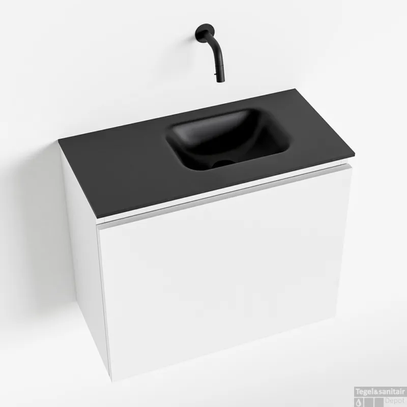 Merkproduct MONDIAZ OLAN 60cm toiletmeubel talc. LEX wastafel urban rechts geen kraangat