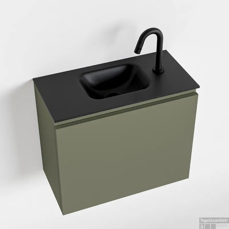 Beperkte Voorraad MONDIAZ OLAN 60cm toiletmeubel army. LEX wastafel urban midden 1 kraangat