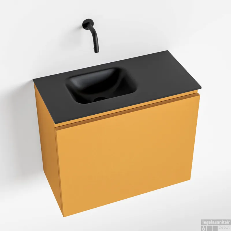 Bestseller MONDIAZ OLAN 60cm toiletmeubel ocher. LEX wastafel urban links geen kraangat