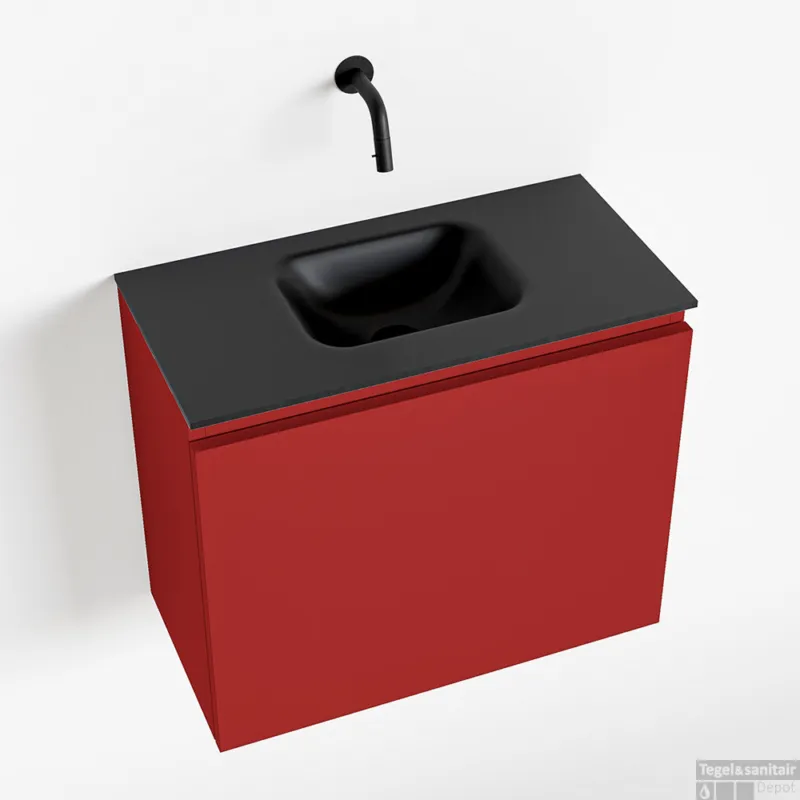 Gereduceerde Prijs MONDIAZ OLAN 60cm toiletmeubel fire. LEX wastafel urban midden geen kraangat