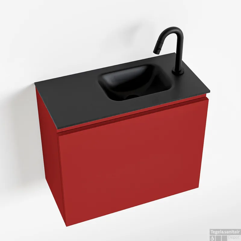 Laatste Versie MONDIAZ OLAN 60cm toiletmeubel fire. LEX wastafel urban rechts 1 kraangat