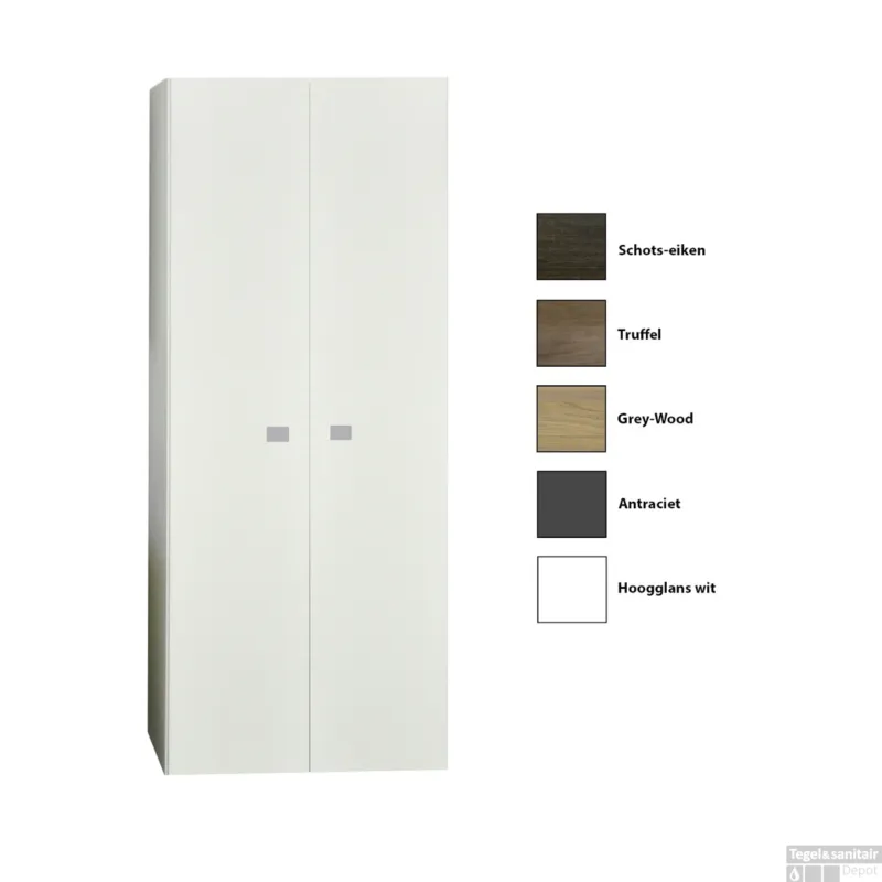 Kolomkast Sanicare Q5 2 Soft-Close Deuren 160 cm Grey-Wood Laatste Kans