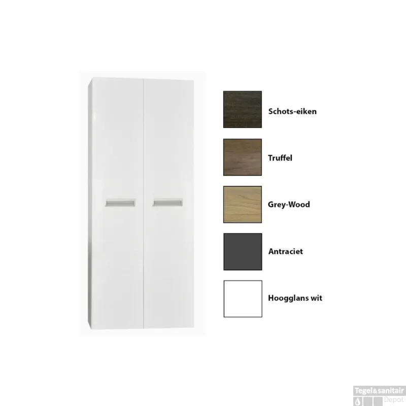 Kolomkast Sanicare Q2/Q3/Q8 2-Deurs Soft-Closing 160x67x32 cm Grey-Wood Bestseller