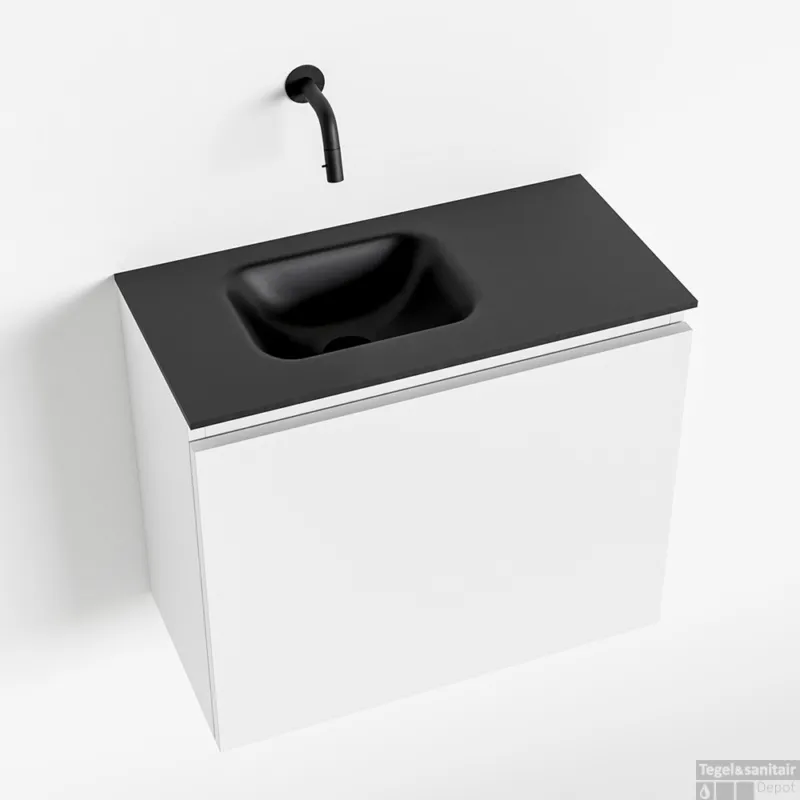 Lage Prijs MONDIAZ OLAN 60cm toiletmeubel talc. LEX wastafel urban links geen kraangat