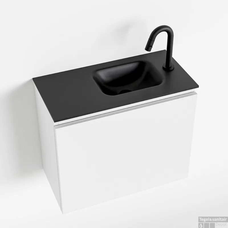 Alleen Vandaag MONDIAZ OLAN 60cm toiletmeubel talc. LEX wastafel urban rechts 1 kraangat