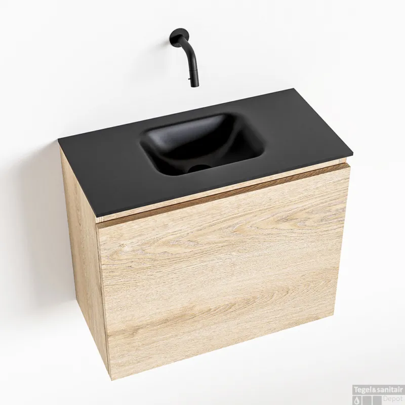 Direct Verzonden MONDIAZ OLAN 60cm toiletmeubel washed_oak. LEX wastafel urban midden geen kraangat