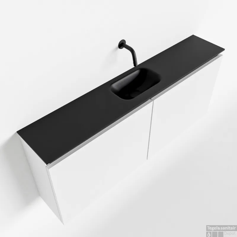 MONDIAZ TURE 120cm toiletmeubel talc. EDEN wastafel urban midden geen kraangat Rechtstreeks Van De Fabrikant