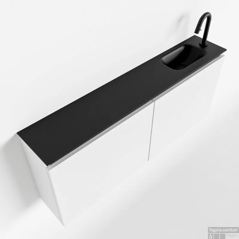 Actieprijs MONDIAZ TURE 120cm toiletmeubel talc. EDEN wastafel urban rechts 1 kraangat
