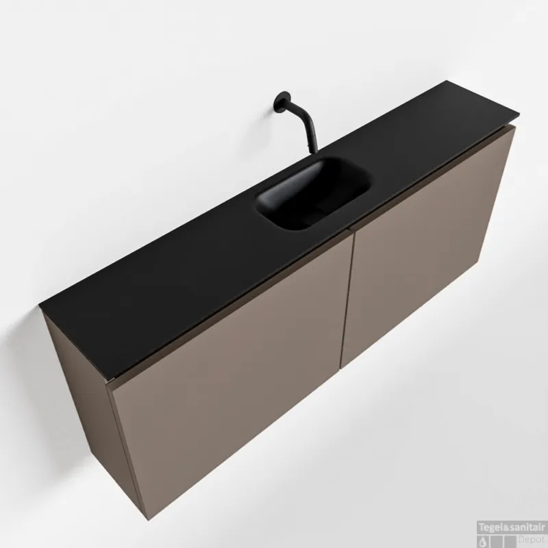 Beste Prijs MONDIAZ TURE 120cm toiletmeubel smoke. EDEN wastafel urban midden geen kraangat