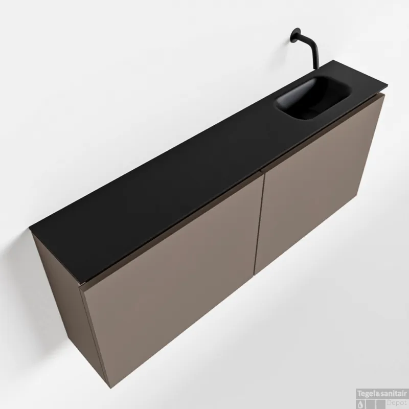 MONDIAZ TURE 120cm toiletmeubel smoke. EDEN wastafel urban rechts geen kraangat Express Levering