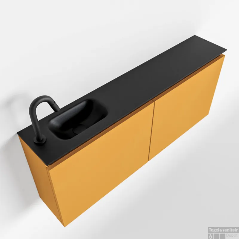 MONDIAZ TURE 120cm toiletmeubel ocher. EDEN wastafel urban links 1 kraangat Finale Uitverkoop