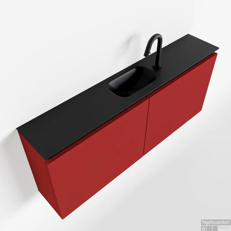MONDIAZ TURE 120cm toiletmeubel fire. EDEN wastafel urban midden 1 kraangat Aanbieding
