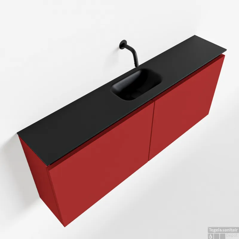 MONDIAZ TURE 120cm toiletmeubel fire. EDEN wastafel urban midden geen kraangat Finale Uitverkoop