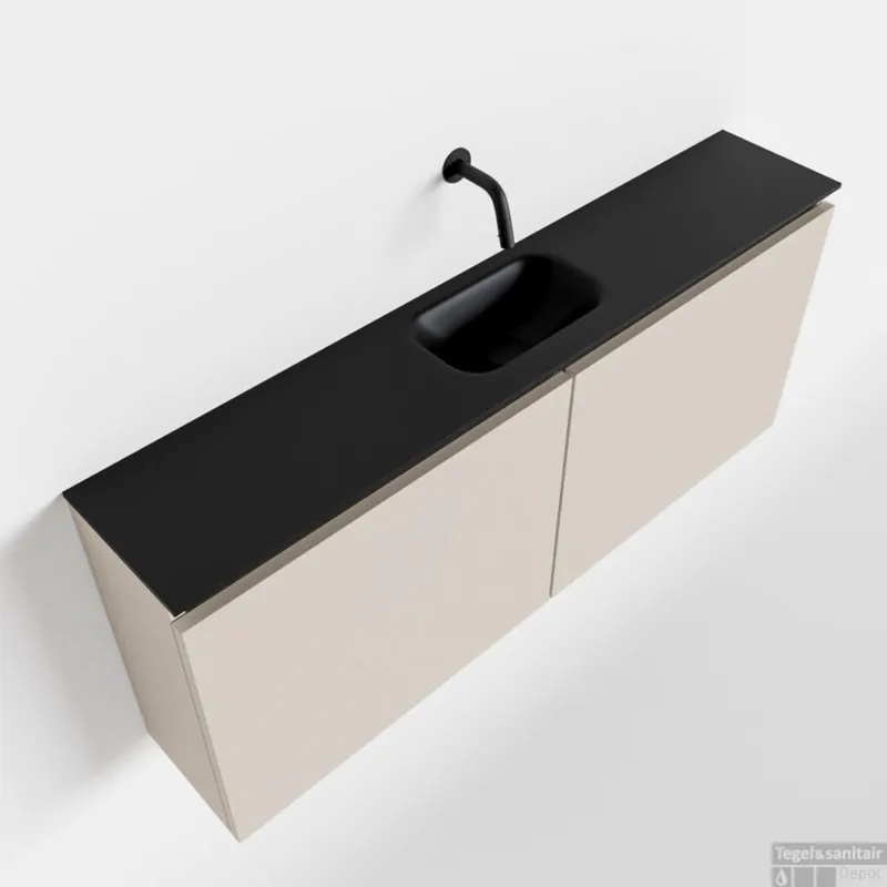 MONDIAZ TURE 120cm toiletmeubel linen. EDEN wastafel urban midden geen kraangat Must-Have