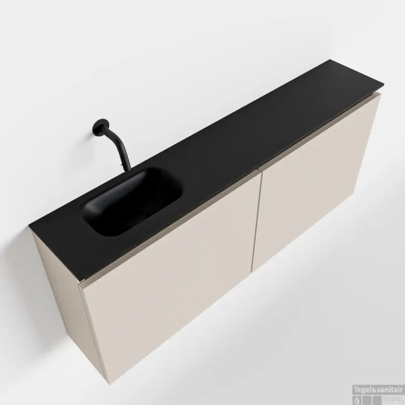 MONDIAZ TURE 120cm toiletmeubel linen. EDEN wastafel urban links geen kraangat Exclusieve Aanbieding