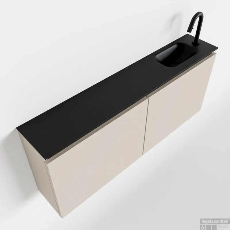 MONDIAZ TURE 120cm toiletmeubel linen. EDEN wastafel urban rechts 1 kraangat Snelle Levering