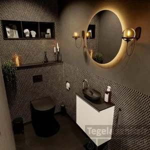 MONDIAZ FOWY toiletmeubel 50cm kleur talc. Waskom positie links kleur urban urban. Met 1 kraangat Koop Vandaag