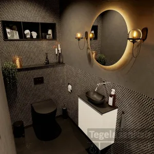 Beperkt Aanbod MONDIAZ FOWY toiletmeubel 50cm kleur talc. Waskom positie midden kleur urban urban. Zonder kraangat