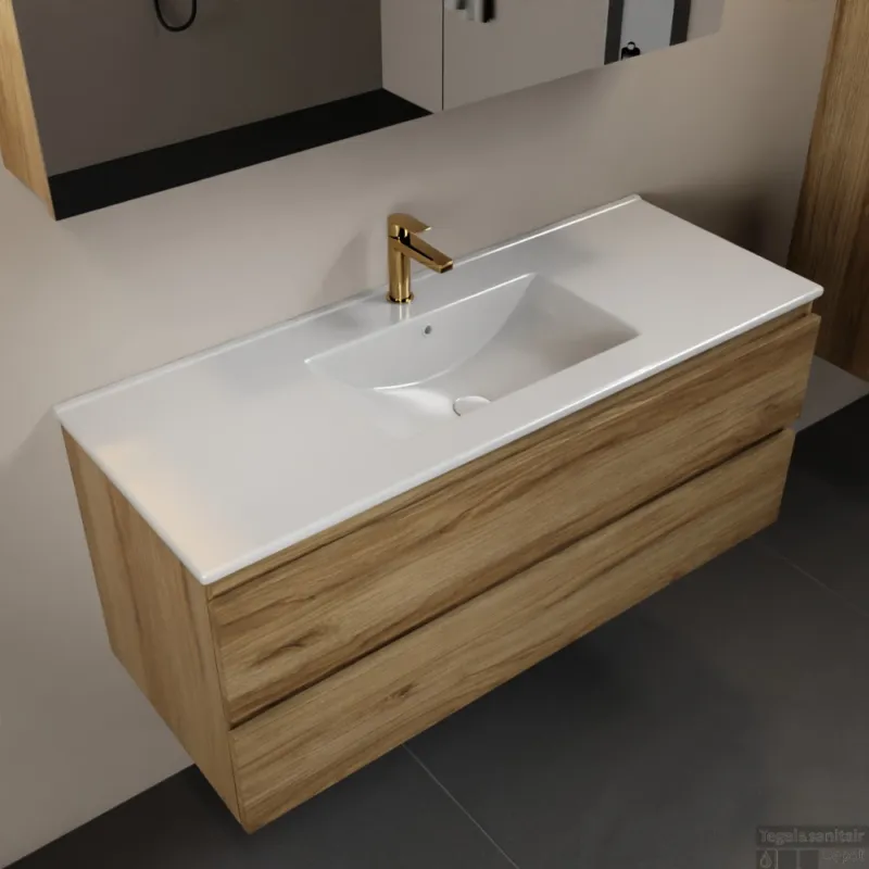 MONDIAZ AIVY 120cm badmeubel Chai, wastafel glanzend wit keramiek midden 1 kraangat met spiegelkast (M60103 - AI-M120CHMI - AI-C120CHMI) Koop Online