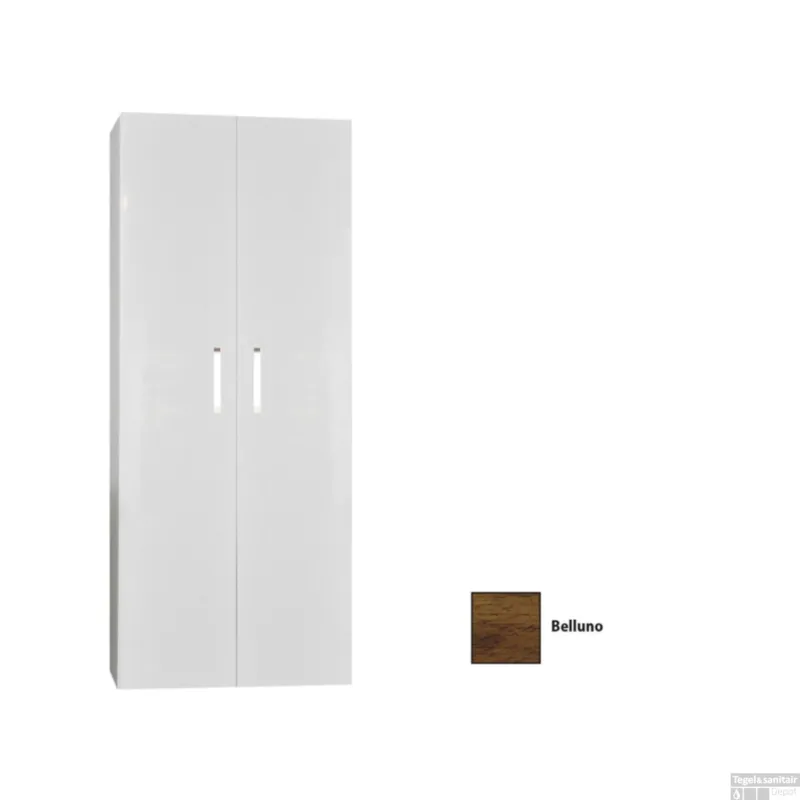 Betrouwbaar Kolomkast Sanicare Q1/Q12/Q17 2-Deurs Soft-Closing Chromen Greep 160x67x32 cm Belluno
