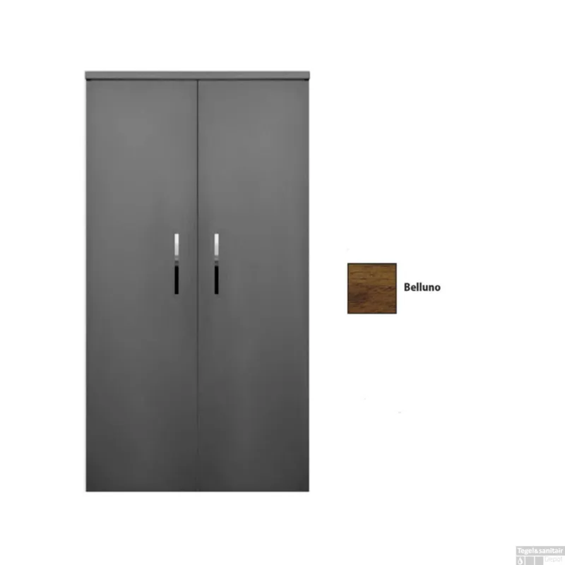 Direct Beschikbaar Kolomkast Sanicare Q6/Q14/Q16 2-Deurs Soft-Closing Chromen Greep 160x67x32 cm Belluno