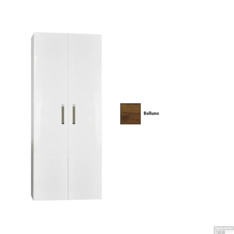 Kolomkast Dubbel Sanicare Q9/Q10/Q11 Soft-Closing Deuren Chromen Greep 160x67x32 cm Belluno Koop Vandaag