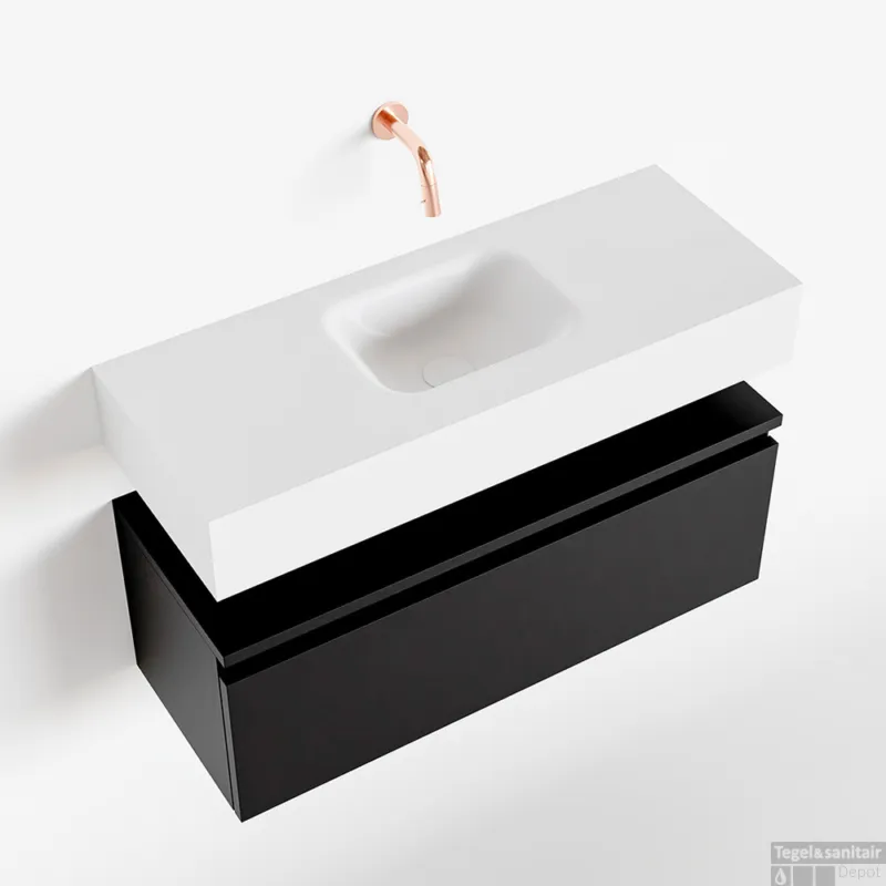 MONDIAZ ANDOR 80cm toiletmeubel urban. LEX 80cm wastafel talc midden geen kraangat Must-Have
