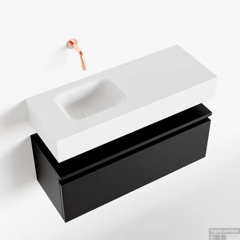 Korting MONDIAZ ANDOR 80cm toiletmeubel urban. LEX 80cm wastafel talc links geen kraangat