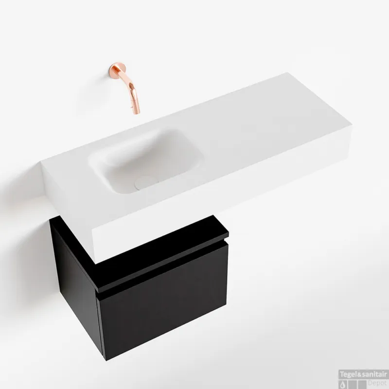 MONDIAZ ANDOR 40cm toiletmeubel urban. LEX 80cm wastafel talc links geen kraangat Premium