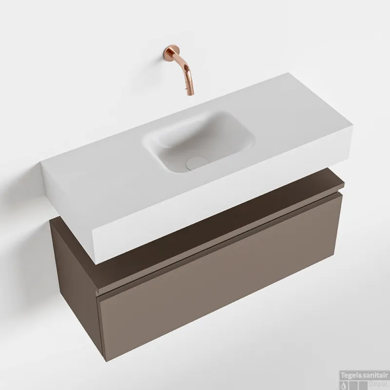 Koop Vandaag MONDIAZ ANDOR 80cm toiletmeubel smoke. LEX 80cm wastafel talc midden geen kraangat