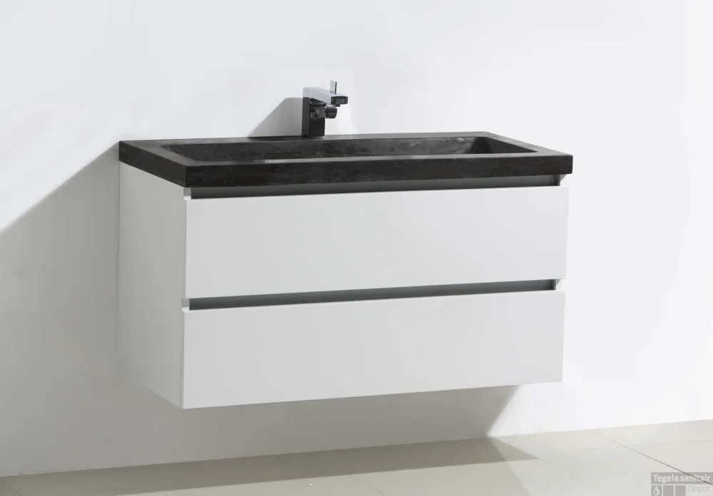Badkamermeubelset Sanilux Trend Stone 100x47x50 cm Hoogglans Wit Goedkoop