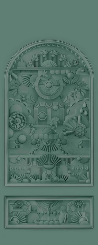 Snelle Levering Arte Moooi Green House Greenhouse Gathering Arch Forest Green MO5057 Behang