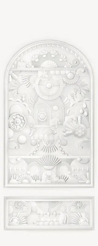 Arte Moooi Green House Greenhouse Gathering Arch Architectural White MO5055 Behang Gereduceerde Prijs