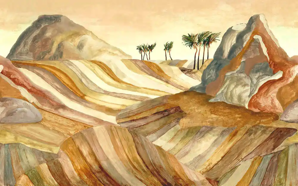 Behang Arte Kharga Zerzura Panoramique Warm Sand 74060 Finale Uitverkoop