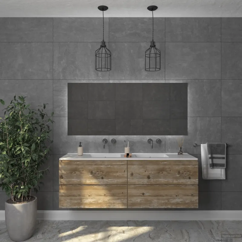 Badkamermeubelset Gliss Zeus 180 cm Donker Grenen Dagaanbieding