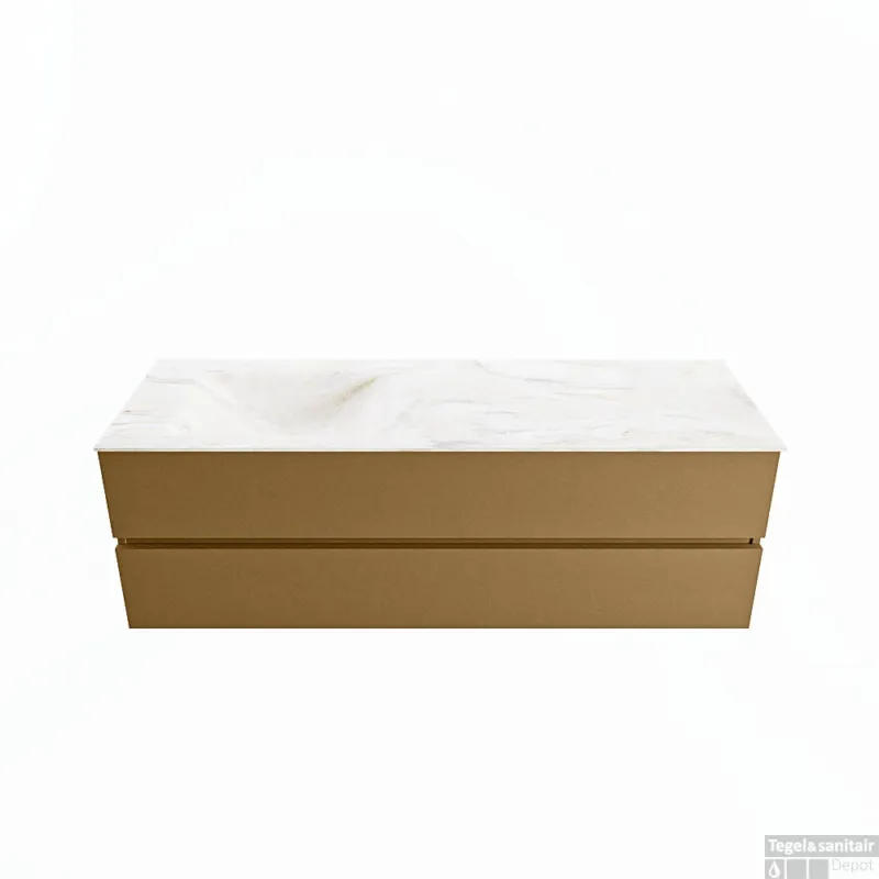 Finale Uitverkoop MONDIAZ VICA-DLUX 150cm badmeubel onderkast Oro 2 lades. Inbouw wastafel CLOUD links 1 kraangat, kleur Ostra.
