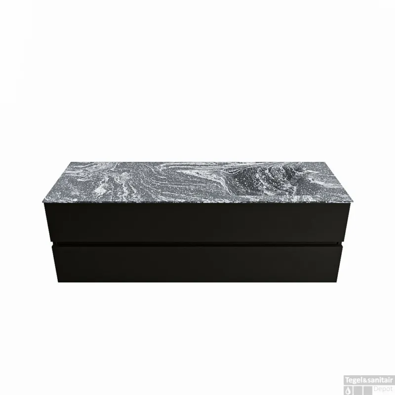 Betrouwbaar MONDIAZ VICA-DLUX 150cm badmeubel onderkast Urban 2 lades. Inbouw wastafel CLOUD rechts zonder kraangat, kleur Lava.