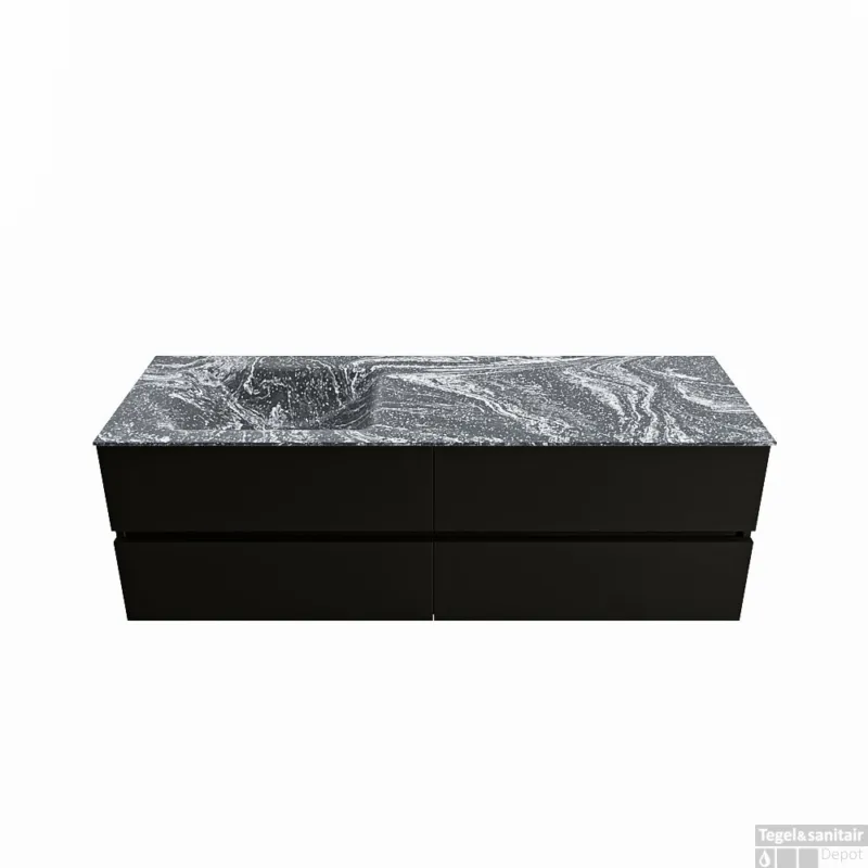 Favoriet MONDIAZ VICA-DLUX 150cm badmeubel onderkast Urban 4 lades. Inbouw wastafel CLOUD links 1 kraangat, kleur Lava.