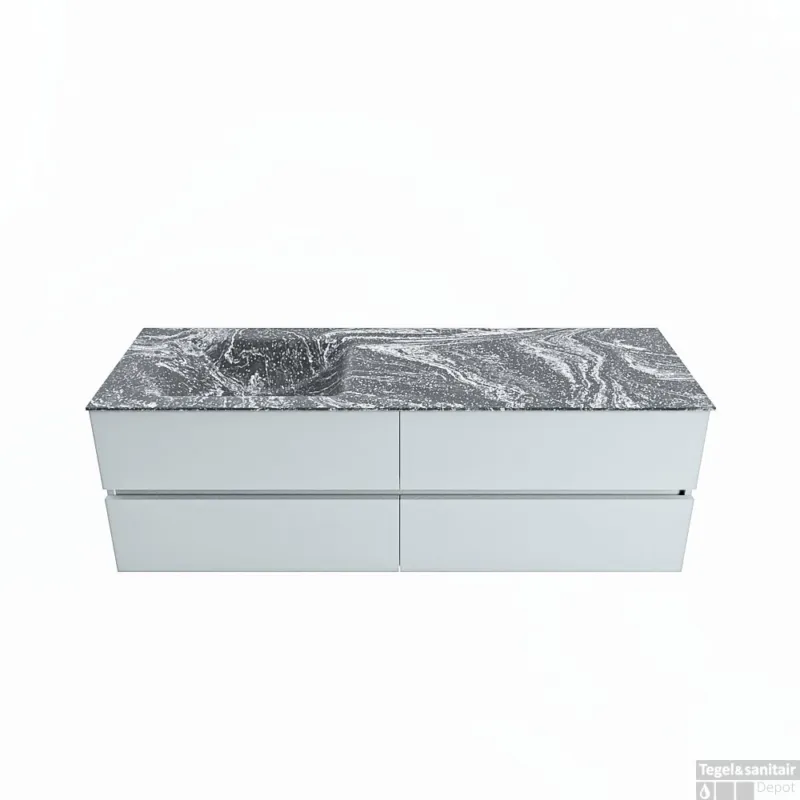 Meest Verkocht MONDIAZ VICA-DLUX 150cm badmeubel onderkast Clay 4 lades. Inbouw wastafel CLOUD links 1 kraangat, kleur Lava.