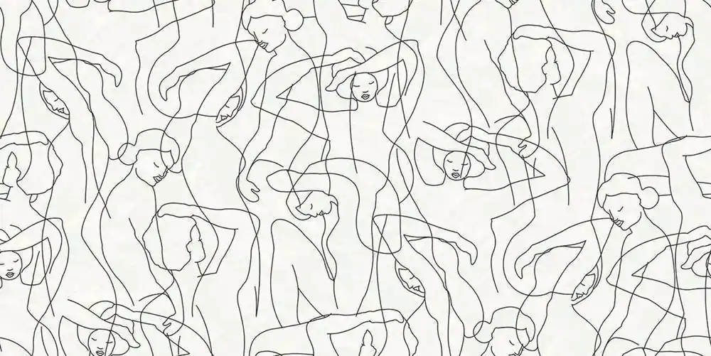 Populair Hookedonwalls Silhouette Model Lines 34845 Behang