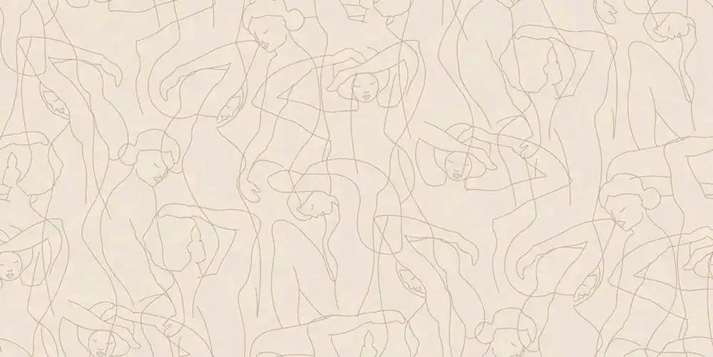 Hookedonwalls Silhouette Model Lines 34843 Behang Alleen Vandaag